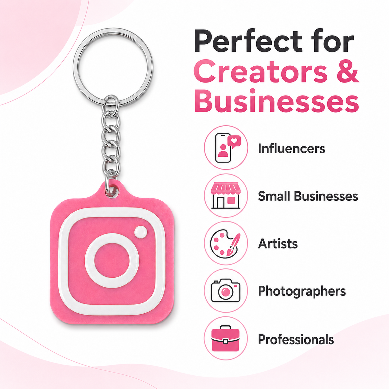 NFC Instagram Keychain | Personalized Smart Keychain | Tap to Open Instagram Profile