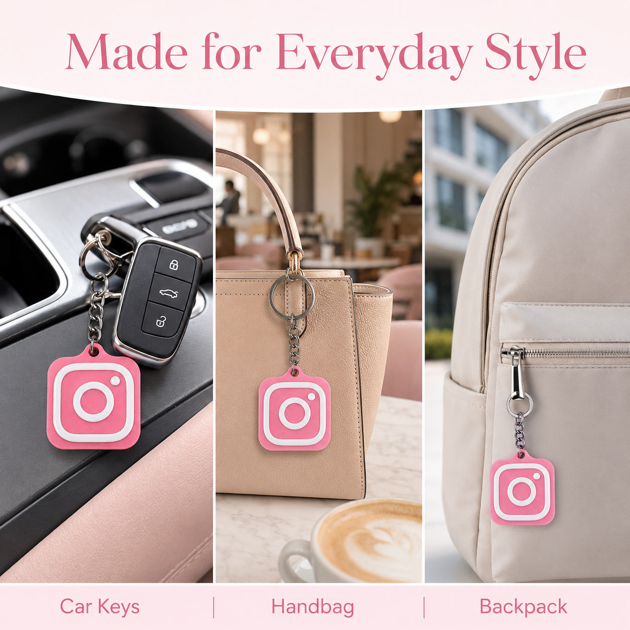 NFC Instagram Keychain | Personalized Smart Keychain | Tap to Open Instagram Profile